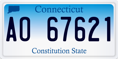CT license plate AO67621
