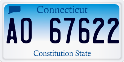 CT license plate AO67622