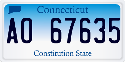 CT license plate AO67635