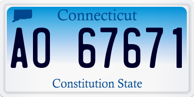 CT license plate AO67671