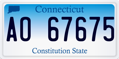 CT license plate AO67675