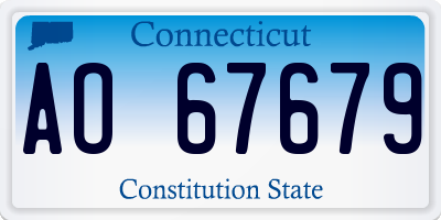 CT license plate AO67679