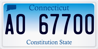CT license plate AO67700