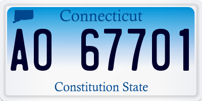 CT license plate AO67701