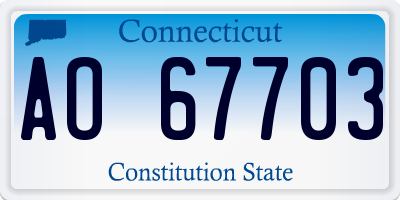 CT license plate AO67703