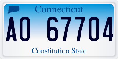 CT license plate AO67704