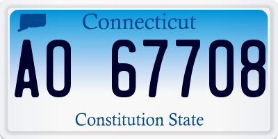 CT license plate AO67708
