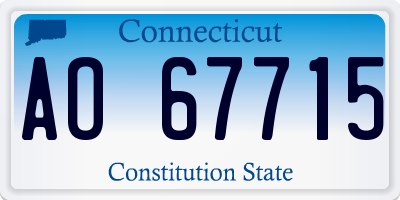 CT license plate AO67715