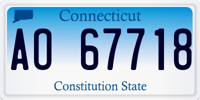 CT license plate AO67718