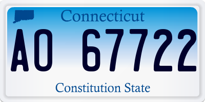 CT license plate AO67722