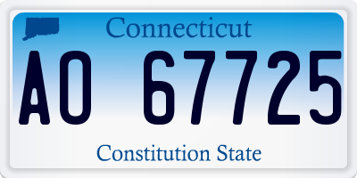 CT license plate AO67725