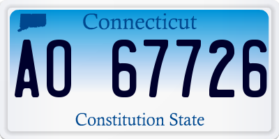 CT license plate AO67726