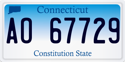 CT license plate AO67729