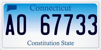 CT license plate AO67733