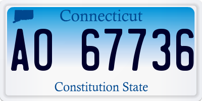 CT license plate AO67736