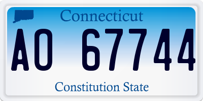 CT license plate AO67744