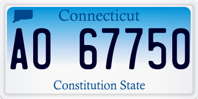CT license plate AO67750