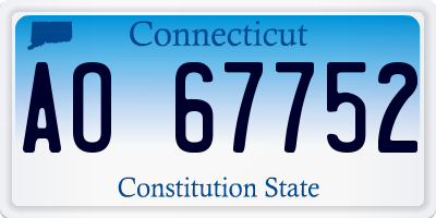 CT license plate AO67752