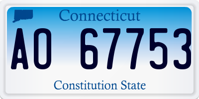 CT license plate AO67753