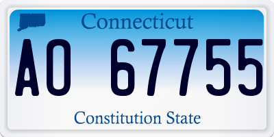 CT license plate AO67755