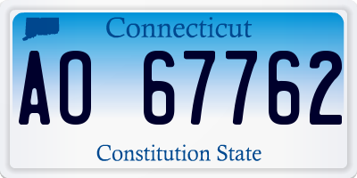 CT license plate AO67762