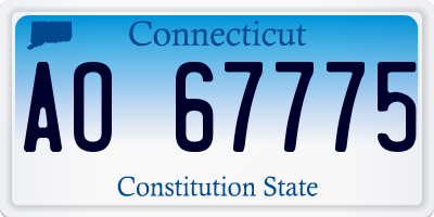 CT license plate AO67775
