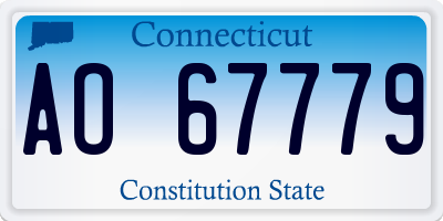 CT license plate AO67779