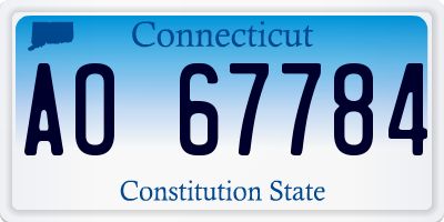 CT license plate AO67784