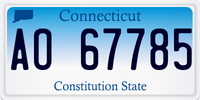 CT license plate AO67785