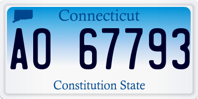 CT license plate AO67793