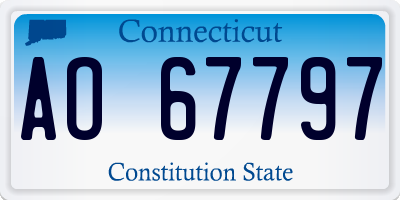 CT license plate AO67797