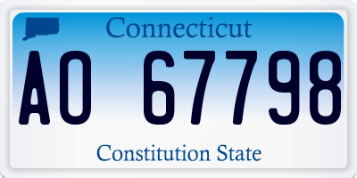 CT license plate AO67798