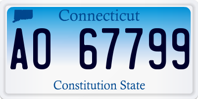 CT license plate AO67799