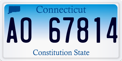 CT license plate AO67814