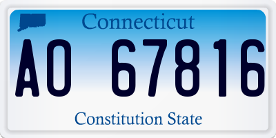 CT license plate AO67816