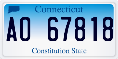 CT license plate AO67818