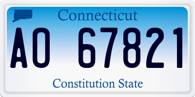 CT license plate AO67821