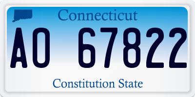 CT license plate AO67822