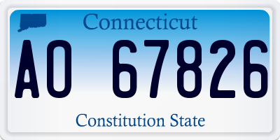 CT license plate AO67826
