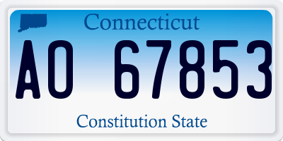 CT license plate AO67853