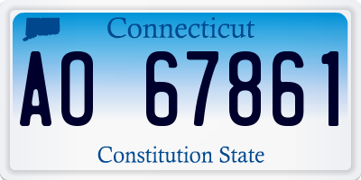 CT license plate AO67861