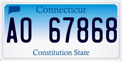 CT license plate AO67868