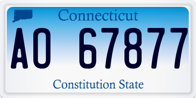 CT license plate AO67877