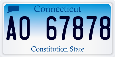 CT license plate AO67878