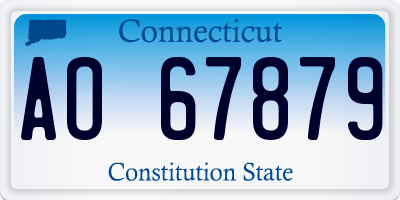 CT license plate AO67879