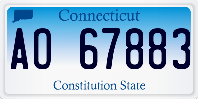 CT license plate AO67883