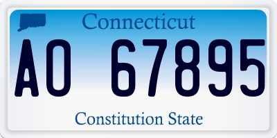 CT license plate AO67895