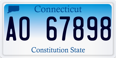 CT license plate AO67898