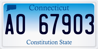 CT license plate AO67903