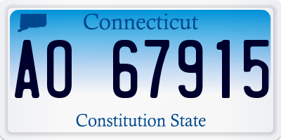 CT license plate AO67915